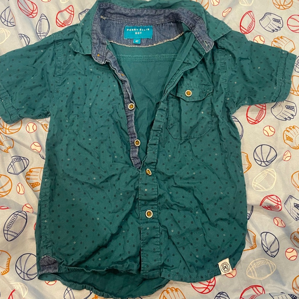 Teal Perry Ellis Button Down Shirt